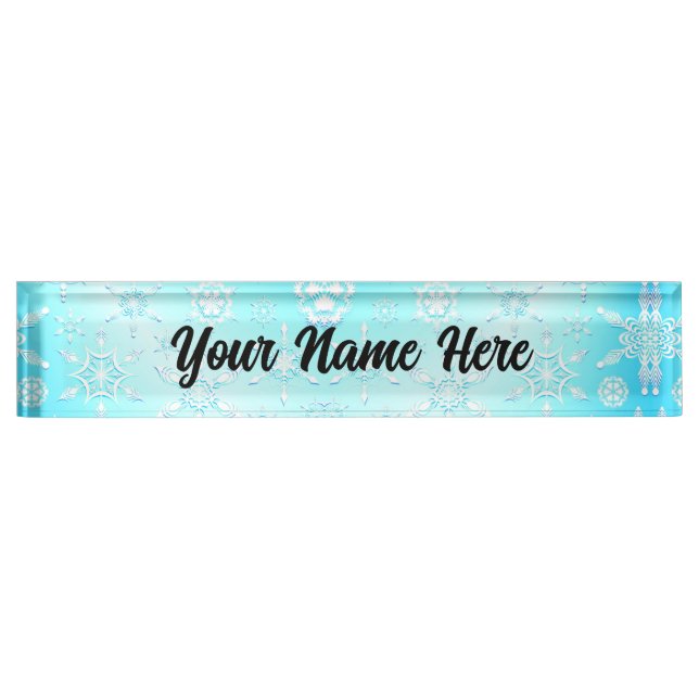 Crystal Snowflakes Pattern Nameplate (Front)