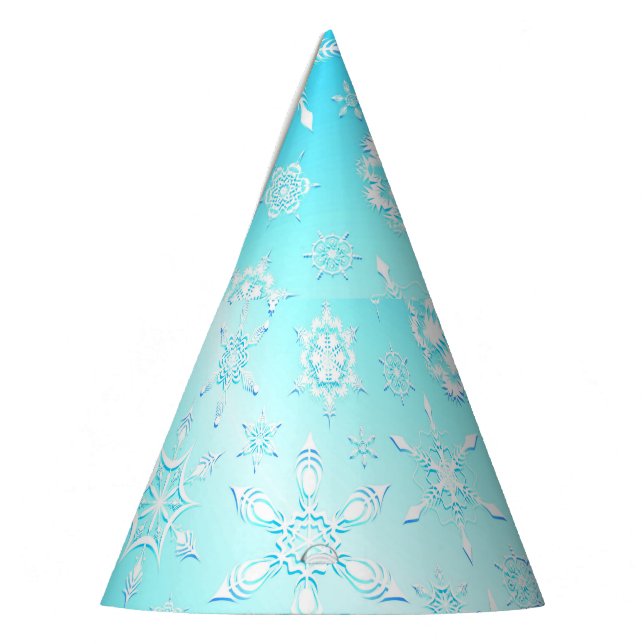Crystal Snowflakes Pattern Party Hat (Left)