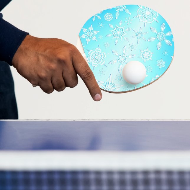 Crystal Snowflakes Pattern Ping Pong Paddle (Insitu)