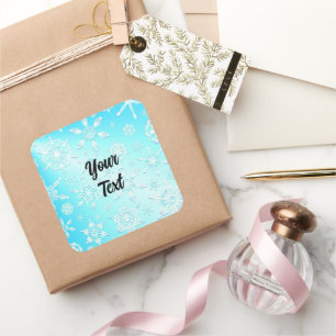 Crystal Snowflakes Pattern Square Sticker
