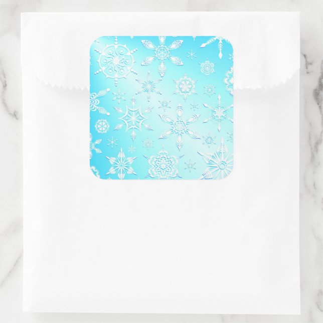 Crystal Snowflakes Pattern Square Sticker (Bag)