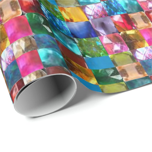 Crystal stone jewel pattern wrapping paper (Roll Corner)
