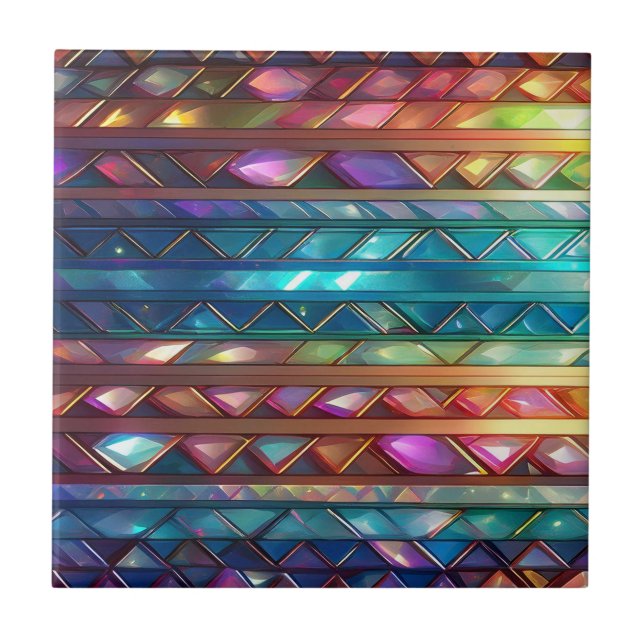 Crystal Stripes Aglow  Tile (Front)