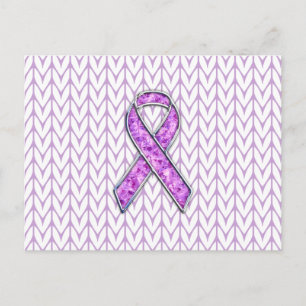Crystal Style Pink Ribbon Awareness Knit Postcard