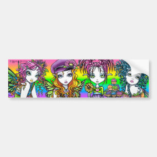 Crystal Sunny Daisy Buttercup Rainbow Fairies Bumper Sticker