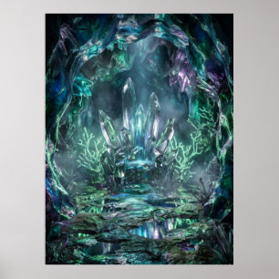 Crystal Throne Cavern Glow Poster