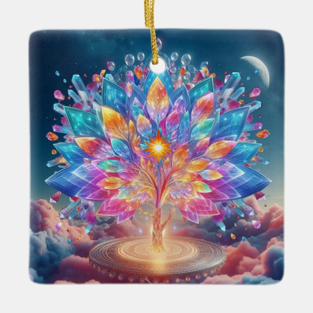 Crystal Tree Ceramic Ornament (Front)