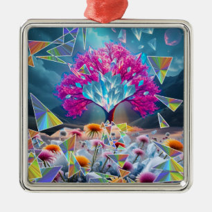 Crystal Tree of Light Metal Tree Decoration