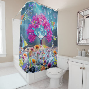 Crystal Tree of Light Shower Curtain