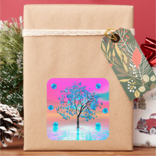 Crystal Tree Sunrise Square Sticker