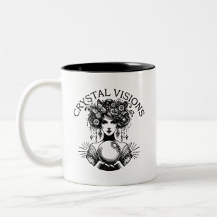 Crystal Visions Mystical Woman Vintage T-Shirt B Two-Tone Coffee Mug
