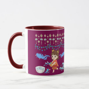 Crystal water celebration magenta mug