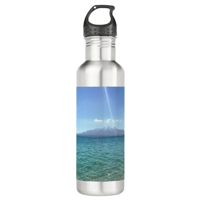 Crystal Water View Blue Sky Beach Vibe Peaceful 710 Ml Water Bottle (Front)