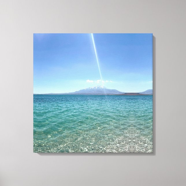 Crystal Water View Blue Sky Beach Vibe Peaceful Canvas Print (Front)