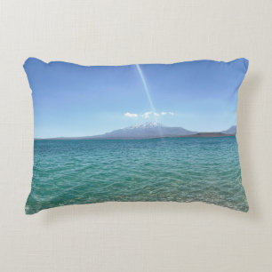Crystal Water View Blue Sky Beach Vibe Peaceful Decorative Cushion