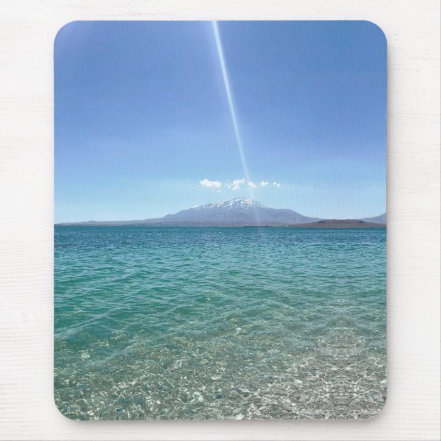 Crystal Water View Blue Sky Beach Vibe Peaceful Mouse Mat (Front)