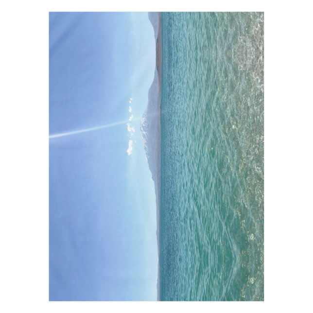 Crystal Water View Blue Sky Beach Vibe Peaceful Tablecloth (Front)