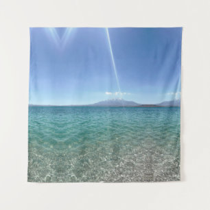 Crystal Water View Blue Sky Beach Vibe Peaceful Tapestry
