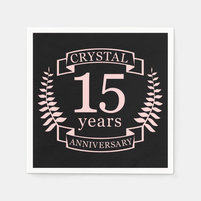 Crystal wedding anniversary 15 years napkin (Front)