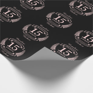 Crystal wedding anniversary 15 years wrapping paper