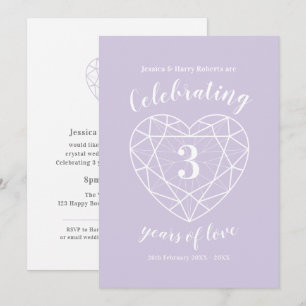 Crystal Wedding Anniversary 3 years invites