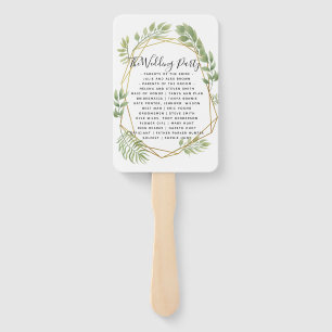 Crystal wedding HAND FANS program order of service