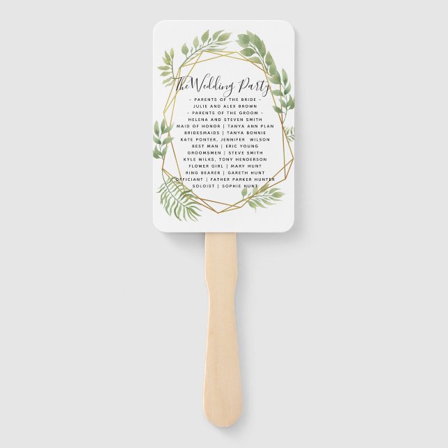 Crystal wedding HAND FANS program order of service (Back)