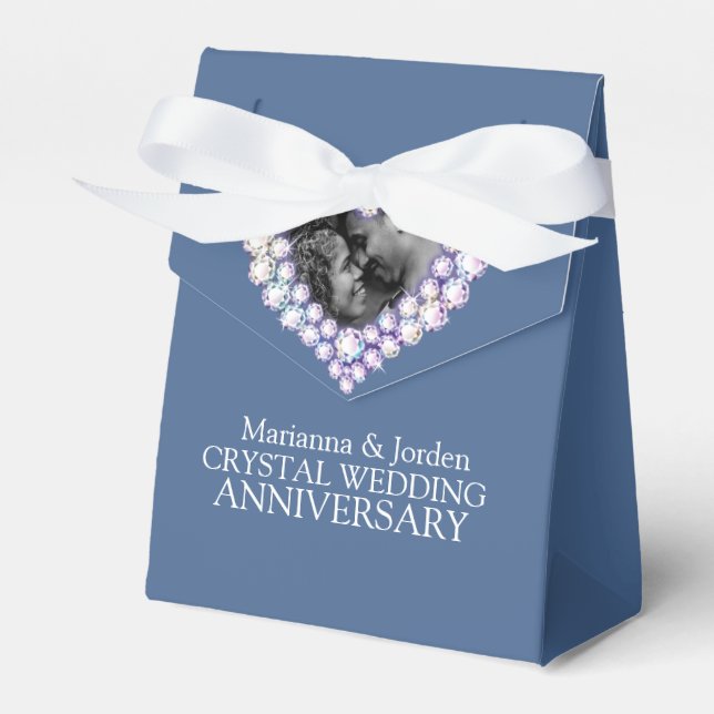 Crystal wedding heart photo thank you favour box (Front Side)