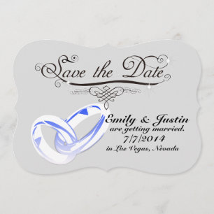 CRYSTAL WEDDING RING SAVE THE DATE CARDS