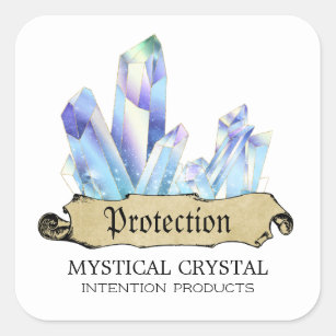 Crystal Witch White And Blue Spell Jar Labels