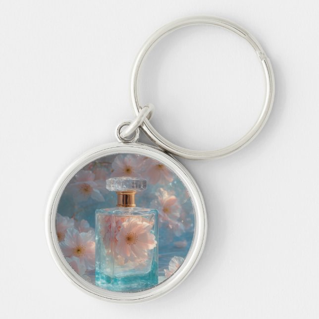 Crystal Zephyr – Airy Floral Aquamarine Keyring (Front)