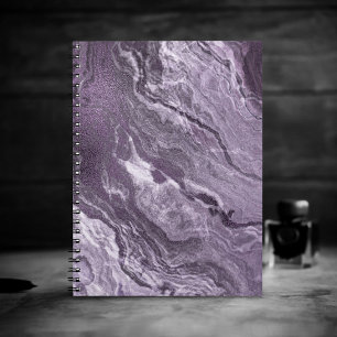 Crystalized Purple Agate   Moody Marbled Stone Notebook