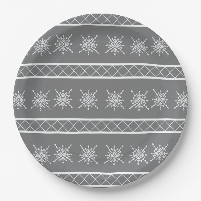 Crystalized Snowflake Paper Plate (Front)