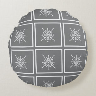 Crystalized Snowflake Round Cushion
