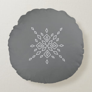 Crystalized Snowflake Round Cushion