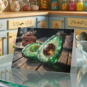 Crystalline Avocado Birthday Card   Cute Avocado