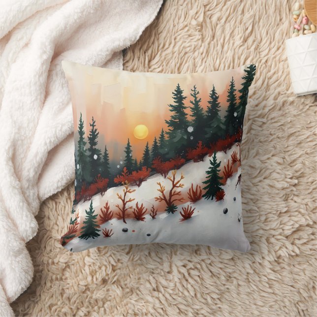 Crystalline Comfort A Harmonic Bloom Winter Light  Cushion (Blanket)