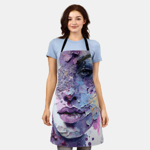 "Crystalline Silence" – A Purple Portrait Apron