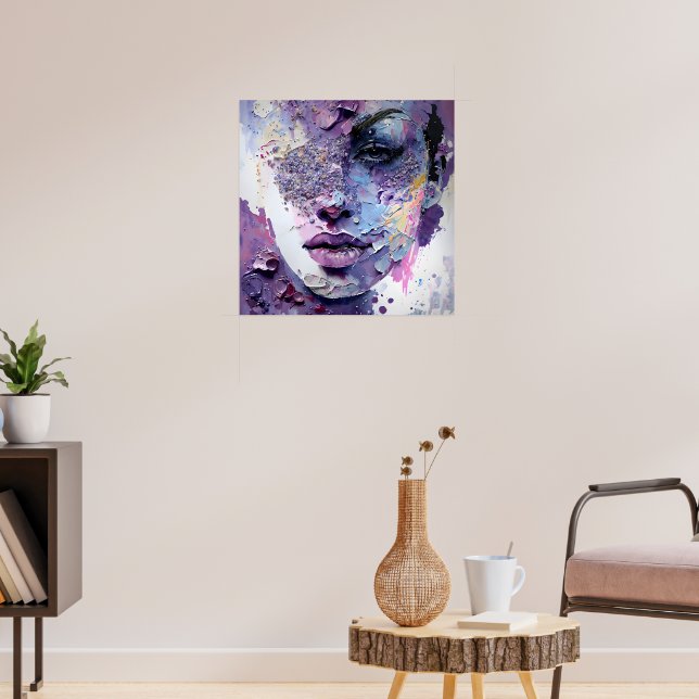 "Crystalline Silence" – A Purple Portrait Poster (Living Room 3)