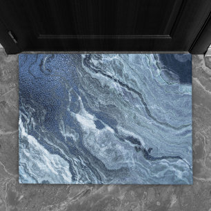 Crystallised Blue Agate   Dusty Slate Marbled Ston Doormat