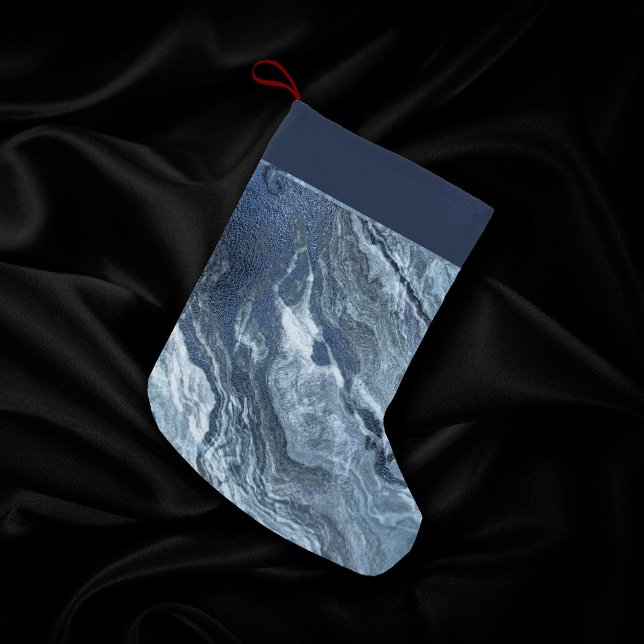 Crystallised Blue Agate | Dusty Slate Marbled Ston Small Christmas Stocking (Creator Uploaded)