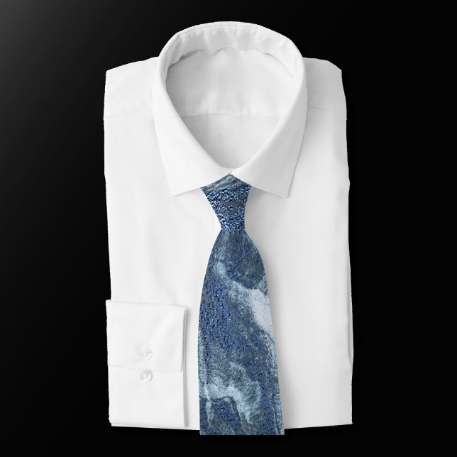 Crystallised Blue Agate | Dusty Slate Marbled Ston Tie (Creator Uploaded)