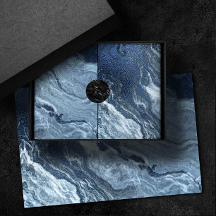 Crystallised Blue Agate   Dusty Slate Marbled Ston Tissue Paper