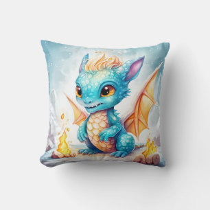 Crystallised Cute Baby Blue Dragon-68799 Cushion