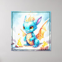 Crystallised Cute Baby Blue Dragon