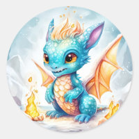 Crystallised Cute Baby Blue Dragon