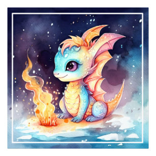 Crystallised Cute Baby Dragon Photo Print