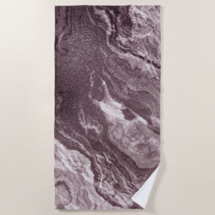 Crystallised Mauve Agate Dusty Rose Pink Marble Beach Towel