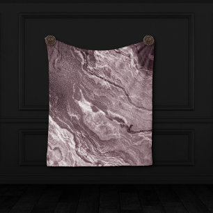 Crystallised Mauve Agate   Dusty Rose Pink Marble Fleece Blanket
