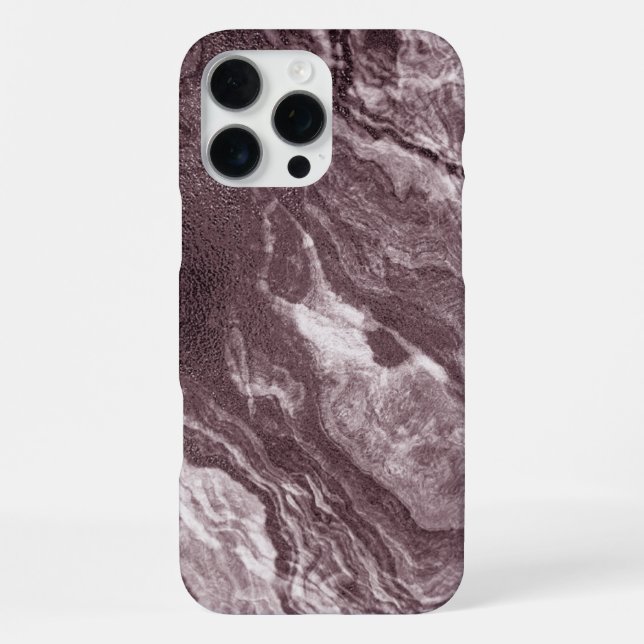 Crystallised Mauve Agate | Dusty Rose Pink Marble iPhone Case (Back)